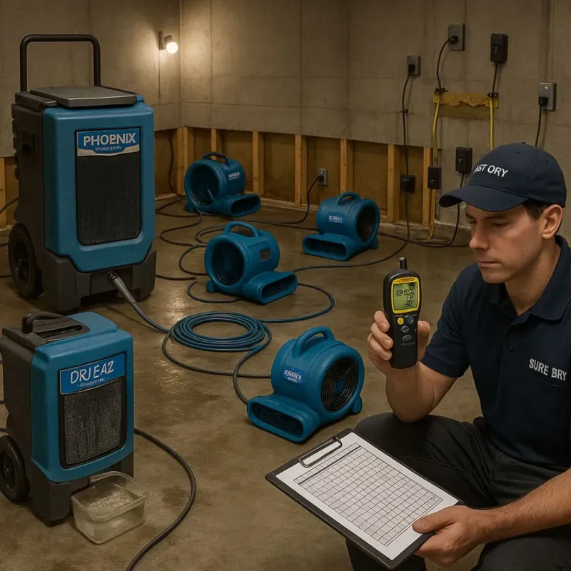 Structural Drying and Dehumidification process in Black River Falls, WI